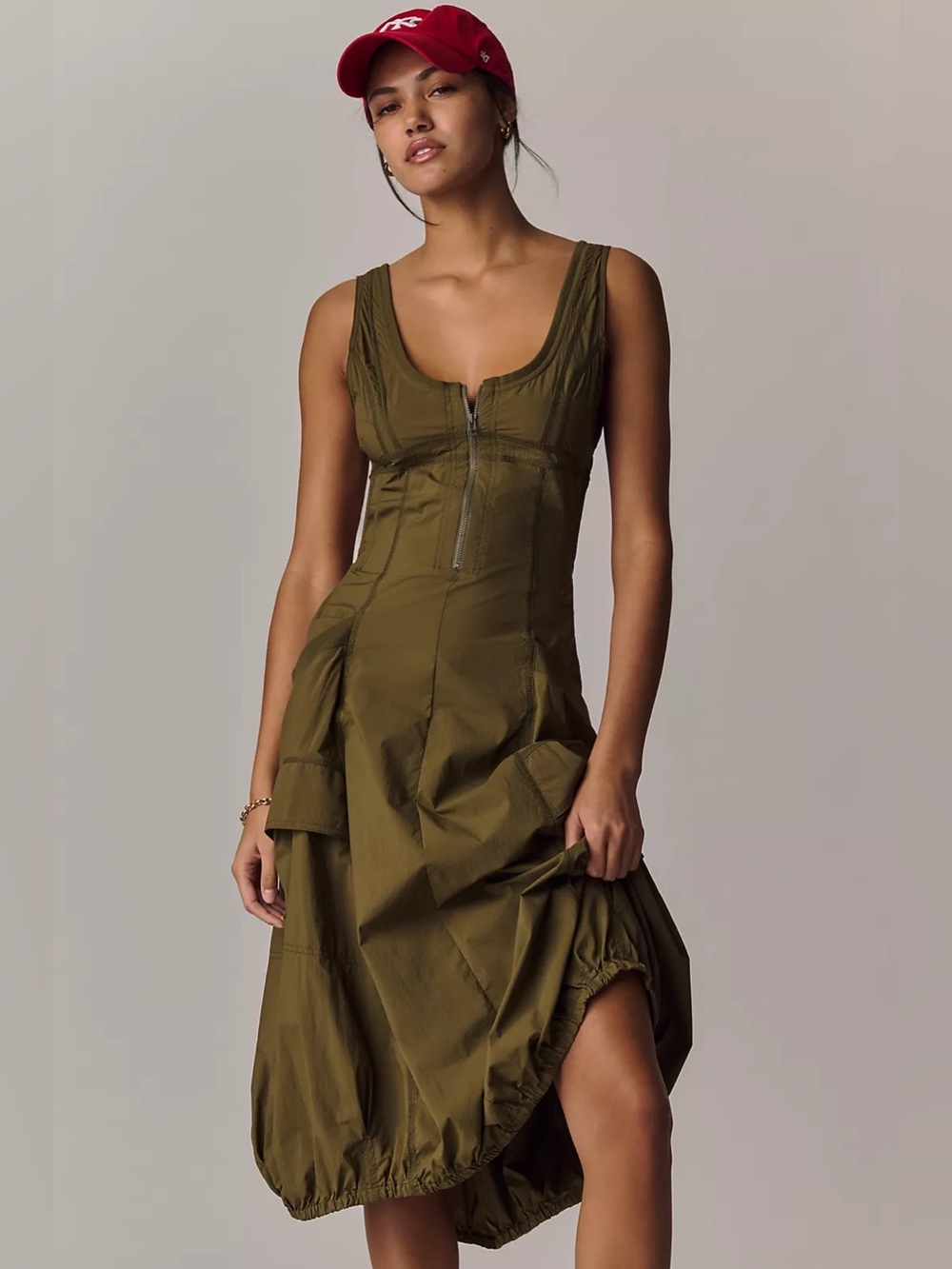 Anthropologie Daily Practice Fastpack Bubble-Hem Midi Dress